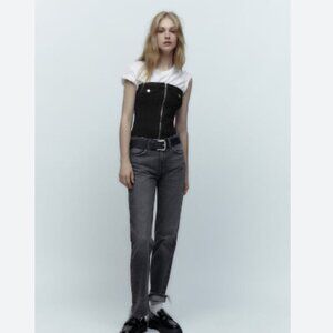 Zara Denim Corset Top
